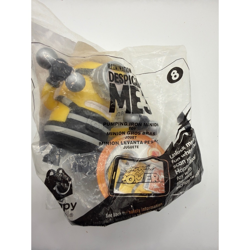 McDonalds 2017 Despicable Me 3 Pumping Iron Minion Toy #8 New Sealed